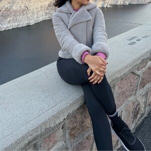 Stradivarius Cream Faux Shearling Jacket